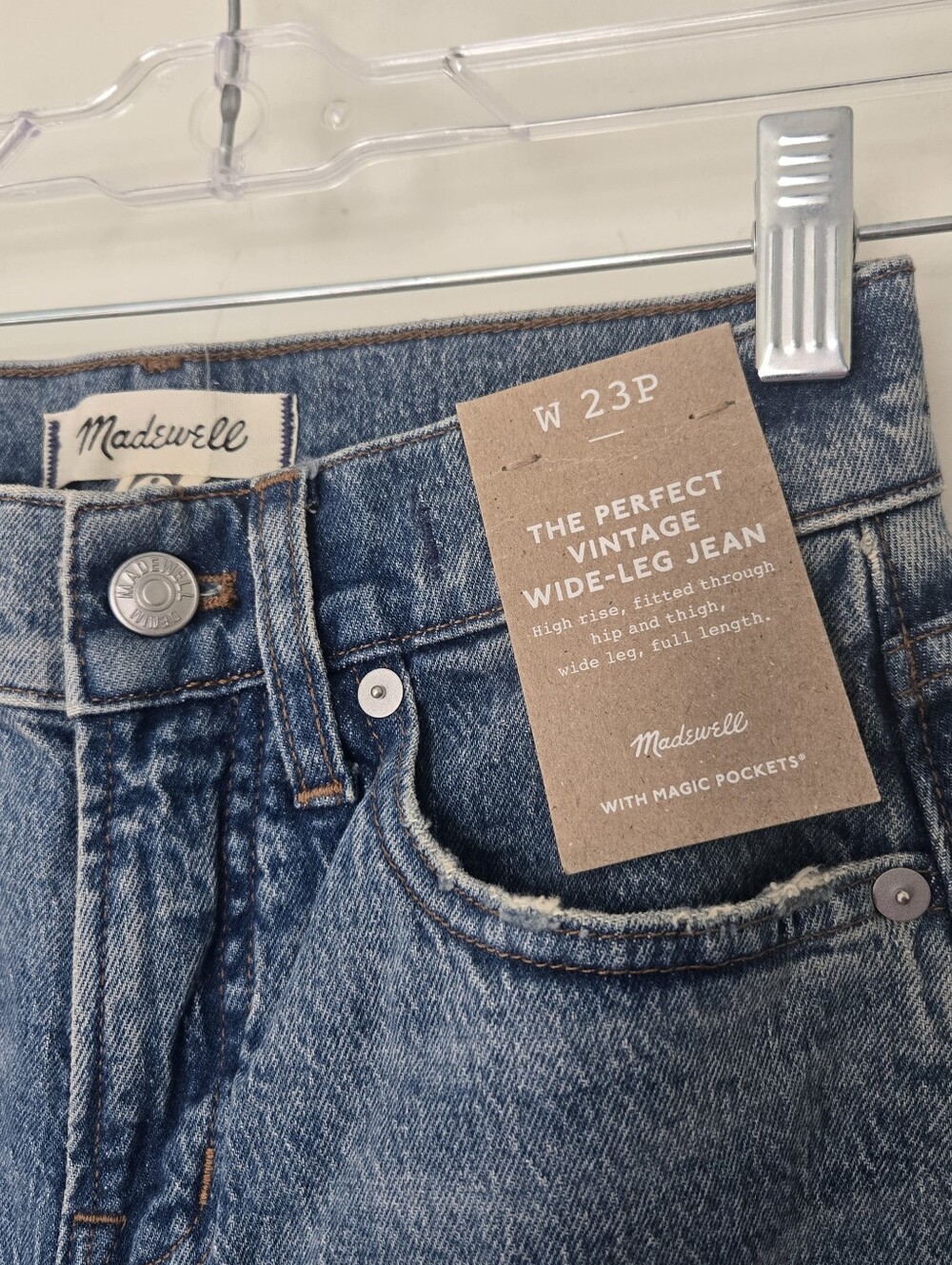 NWT Madewell Perfect Vintage Wide Leg Jeans Jn Enmor 23P - Picture 4 of 7